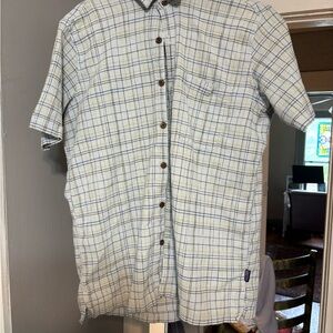 Patagonia Blue and White Casual Button Down Shirt